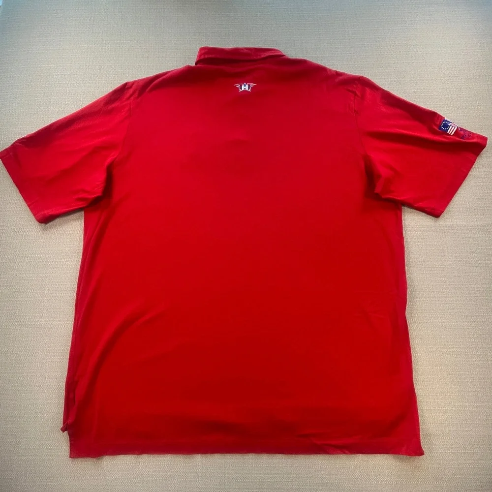 Polo Golf Ralph Lauren Mens XL Red Pima Cotton Patriot Cup Polo Large Pony - Picture 3 of 10